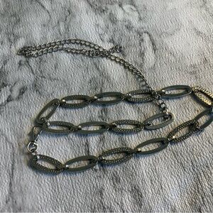 Silver Chain hammered and smooth Links Belt